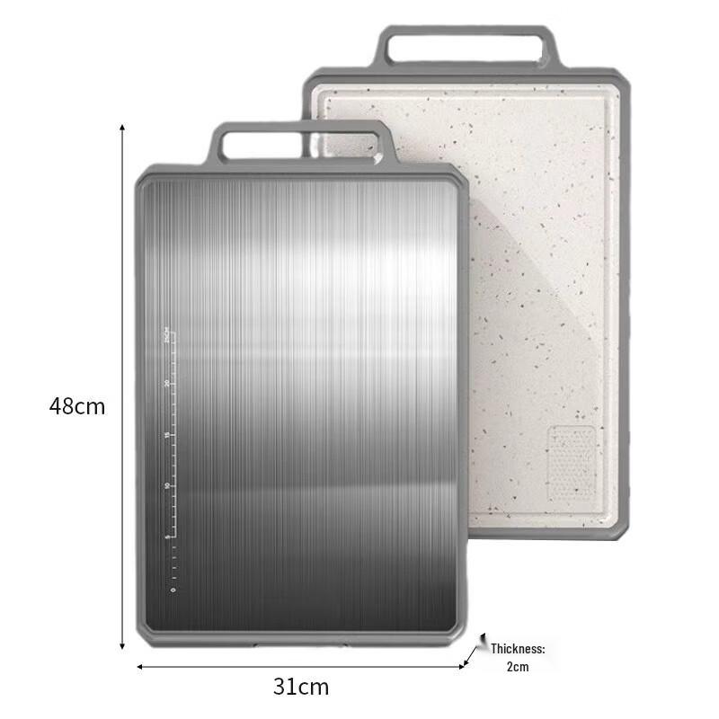 

Zhìshì Stainless Steel Double-Sided Cutting Board with Handle