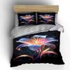 Colorful glowing lily flower. Bedding sets Duvet cover sets Duvet covers Pillowcases(1*Duvet Cover 2*Pillowcases without duvet insert)