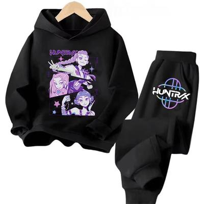 Sets Children Hoodies Kpop Demon Hunters Kawaii Pullover Sweatshirt Anime Trucksuit Cartoon Girls Boy Kids Autumn Casual Clothes