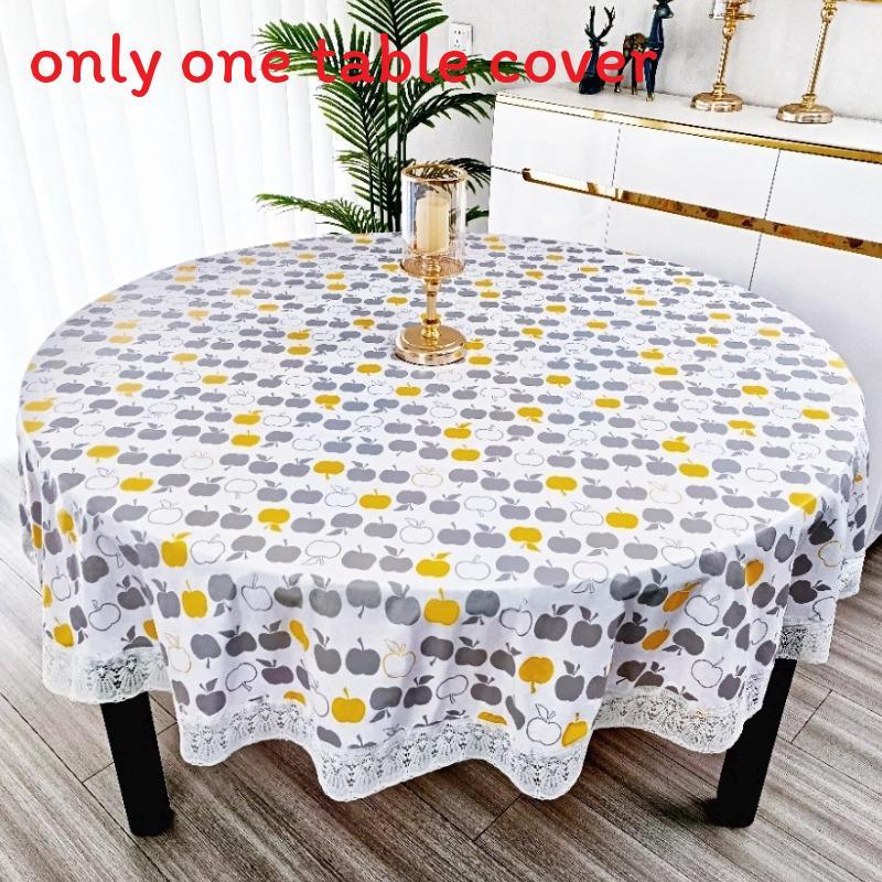 Round Tablecloth Pvc Waterproof Oilproof Dustproof For Home Kitchen Dinner Party Use