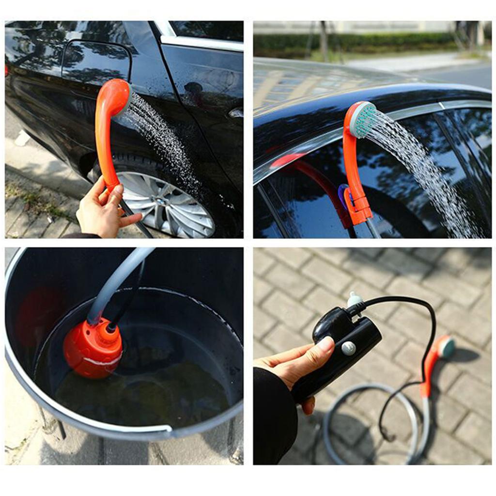 Portable Outdoor Shower, Camping Shower with High Pressure Showerhead & Water Pump, Compact Includes Carry Bag for Beach Trips