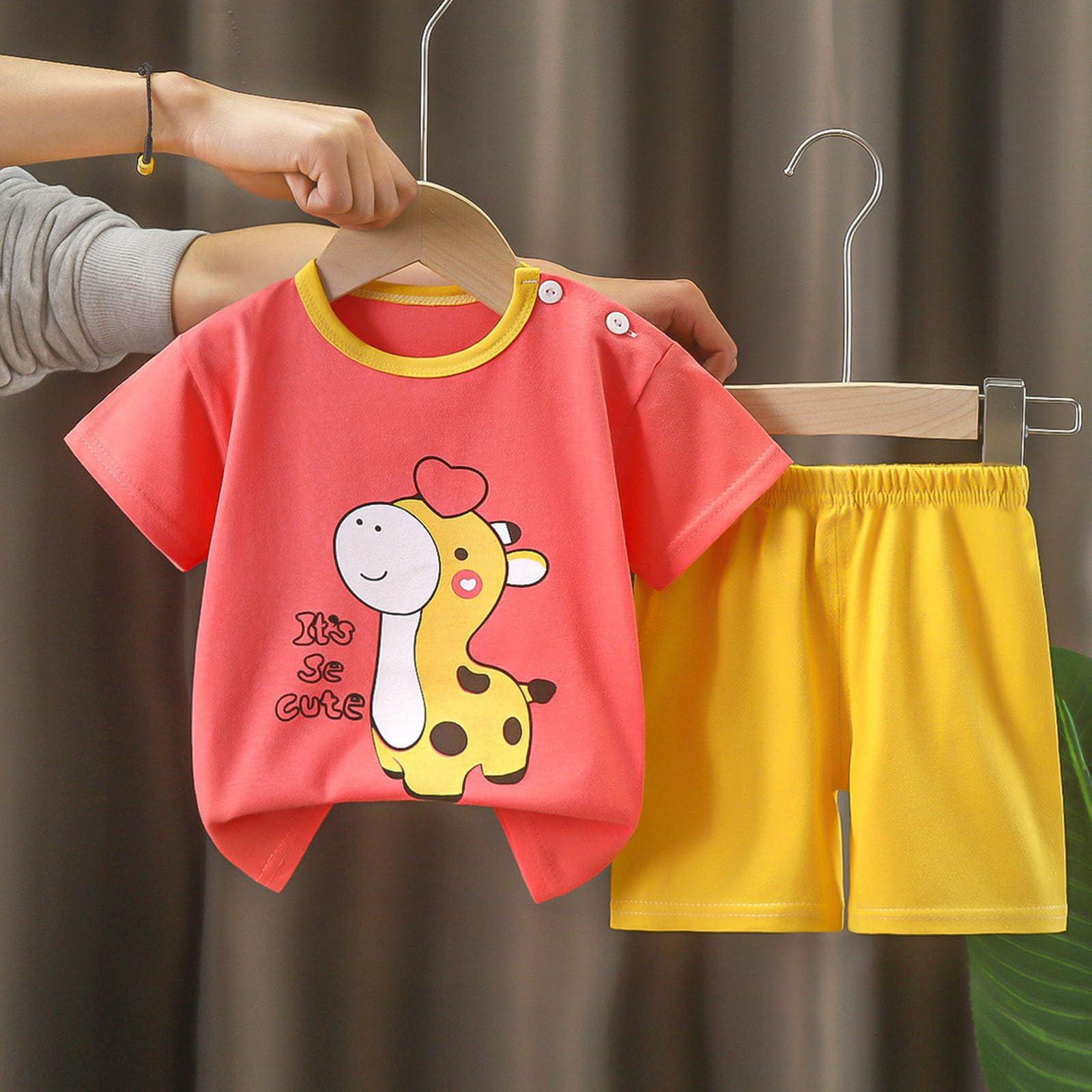 

Короткие комплекты для маленьких мальчиков и девочек, милые топы с короткими рукавами и цветочным принтом динозавра, короткие штаны с круглым вырезом, комплекты из двух предметов, наряды 73