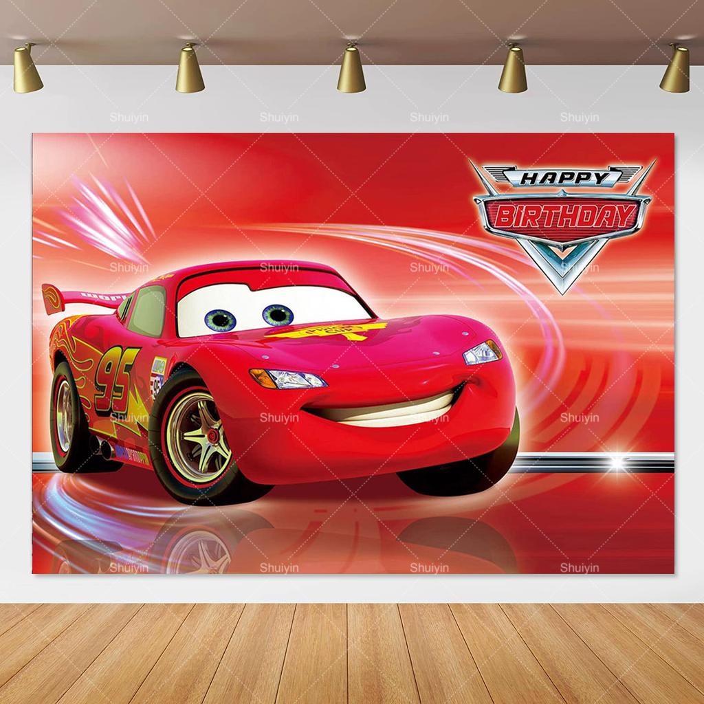Disney Pixar Cars Lightning Mcqueen photo background for birthday party, studio photo background for kids, babies and baby welcome parties, AS41