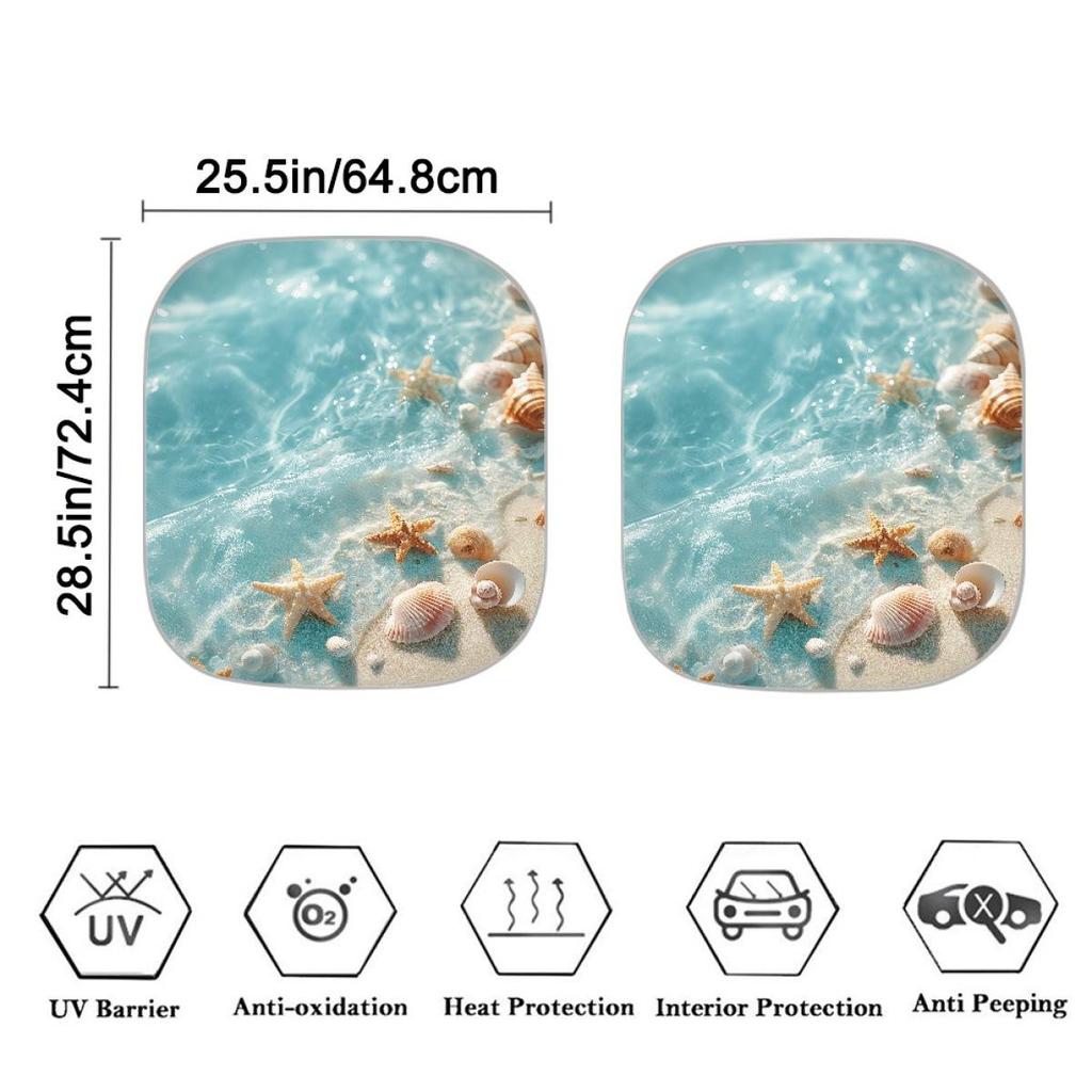 Turtle Pattern Car Sunshade Set: Universal Aluminum Foil Heat Insulation Cover (2-Pack)