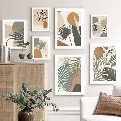 מופשט עלים קיר אמנות Boho בד ציור נורדי פוסטרים והדפסים Monstera דקל פשטות קיר תמונות עיצוב סלון