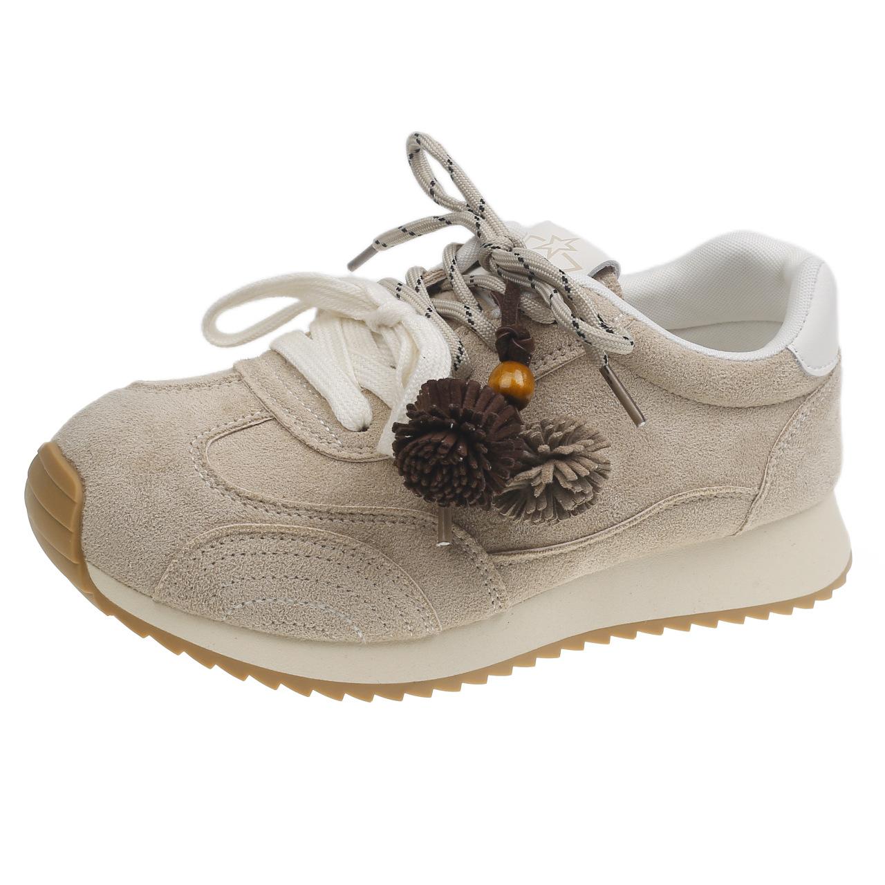 

Ретро обувь Dexun женская обувь 2025 весна новая нежный сказочный стиль розовый цветочный кружевной круглый носок повседневные кеды 40