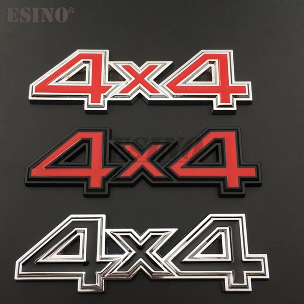 3D 4 x 4 4WD 4 Wheel Drive Offroad Car Metal Alloy Trunk Adhesive Badge Body Tailgate Displaceme Emblem