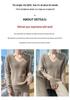 Women's Solid Color V-Neck Wool Pullover Sweater - Loose Fit, Thickened for Autumn/Winter