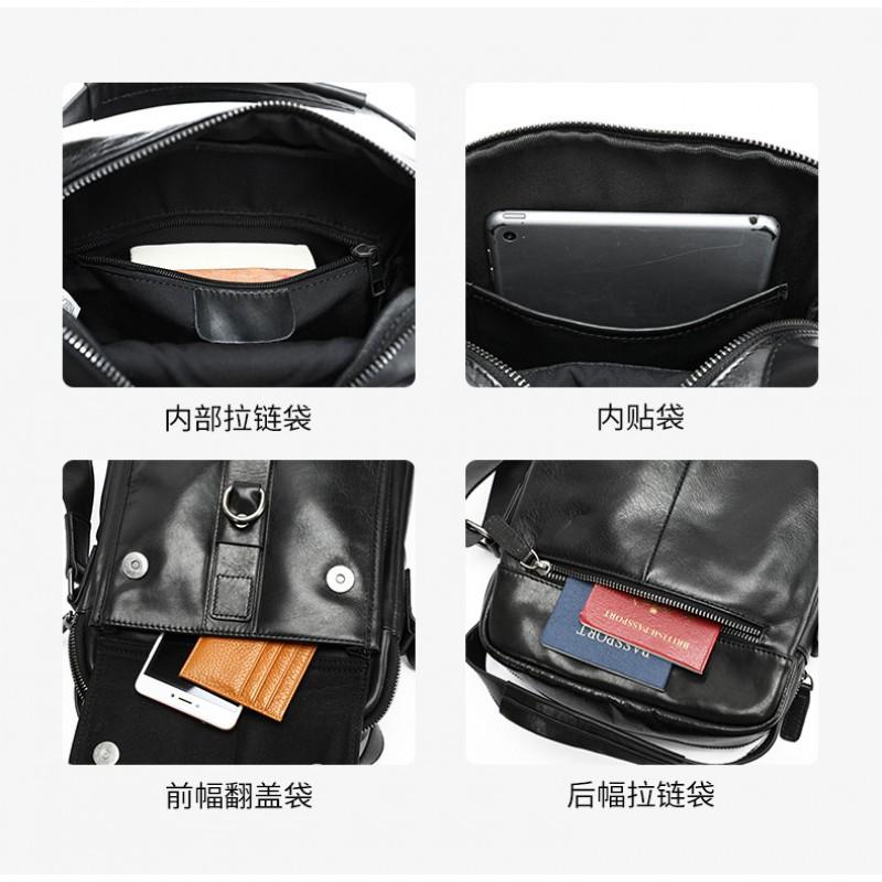New Men's Casual Travel Shoulder Bag Real Leather Top Layer Cowhide High-end Crossbody Work Commuting Small