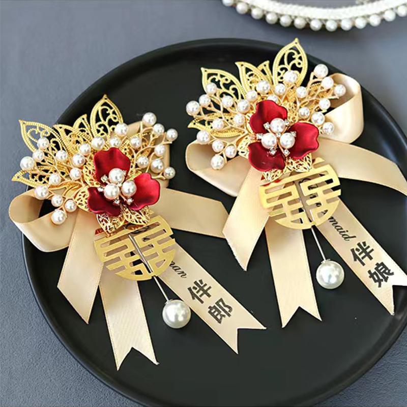 High-Quality Wedding Corsage Pin & Lapel Flower Set for Bride, Groom, Parents & Grandparents