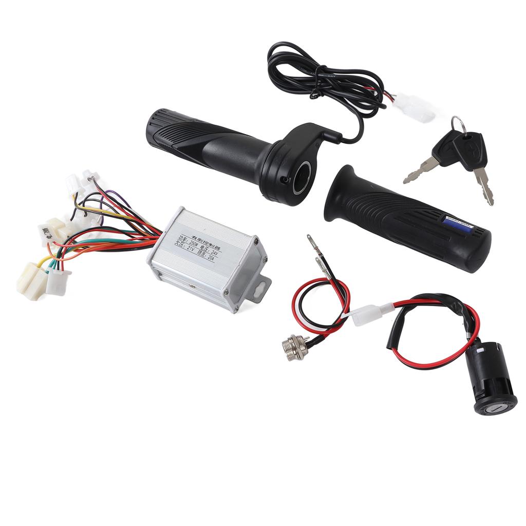 24V 250W Elektrofahrrad Bürstenmotor Controller Gasdrehgriff Kit mit Ladeanschluss Elektrisches Türschloss