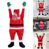 Flannel Clothes Santa Hanging Ornaments Outdoor Climbing Santa  For Home Door Window Decoration