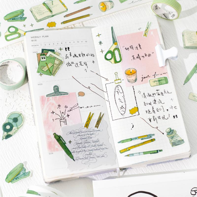50mm * 2m Life Sketching Series Ins Style Die Cutting and Paper Tape Creative Handbook DIY Scrapbook Material Stationery Sticker