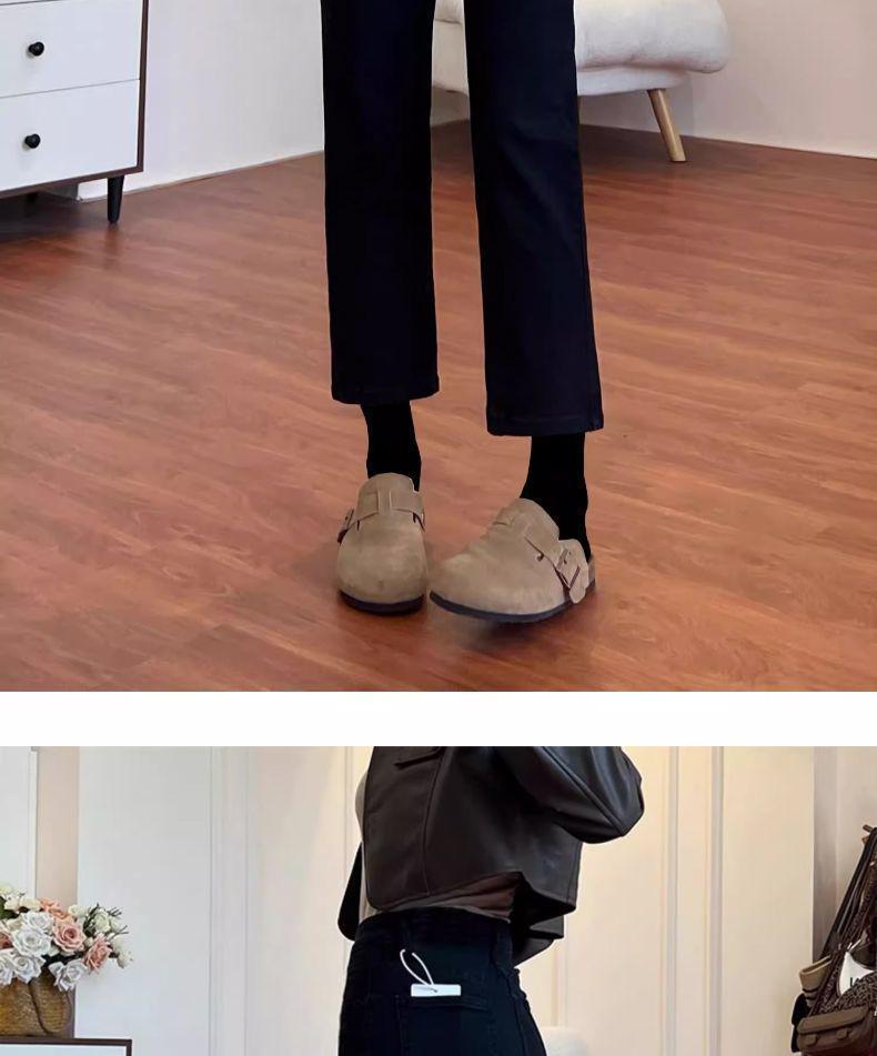 Women's Petite Black High Waist Straight Leg Jeans - Spring 2026 Style, Hip-Covering, Plus Size, Fleece-Lined, Slimming Fit