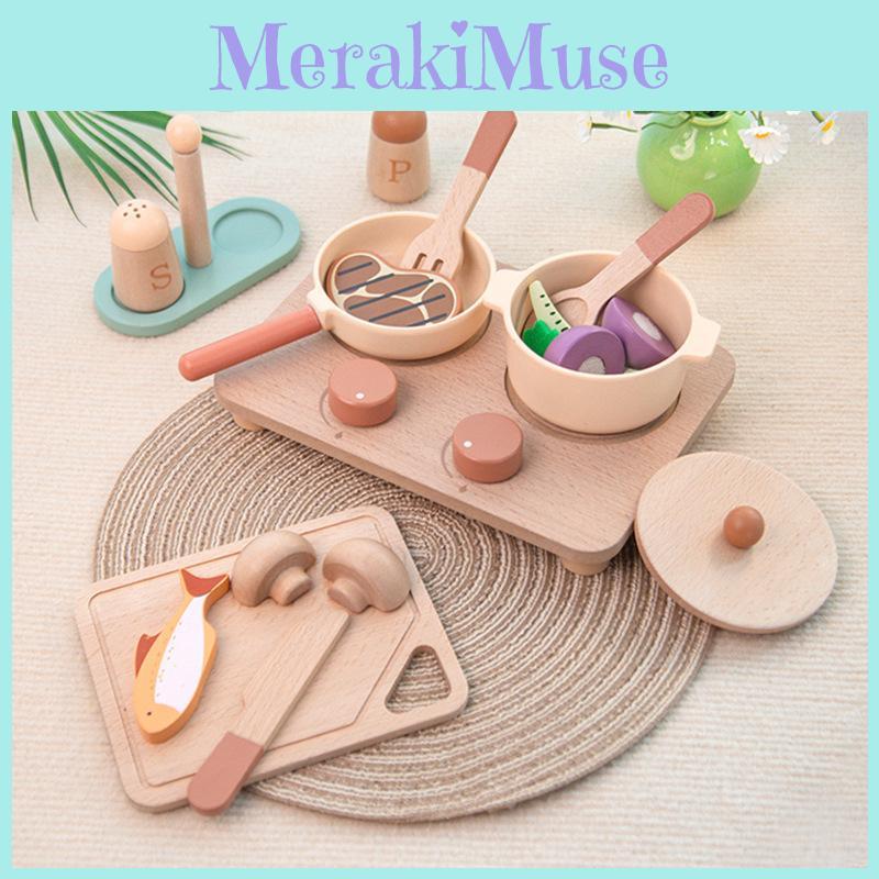 Cooking Wooden Kitchen Pot Toy Set For Kids Hands On Learning And Creativity