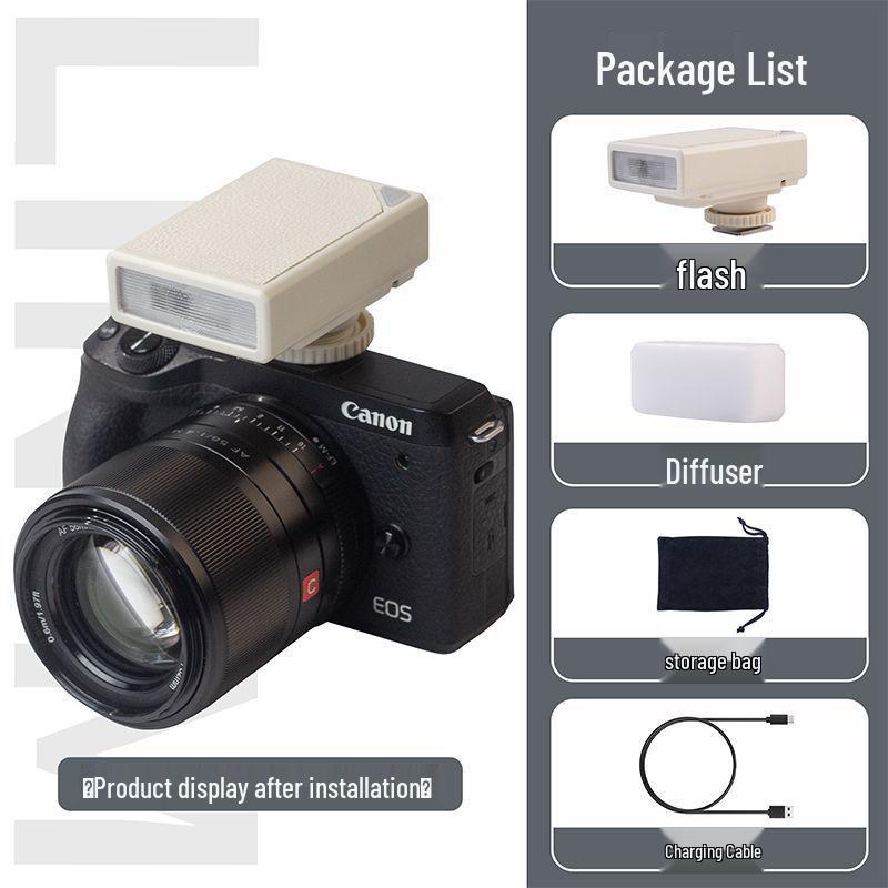 Tragbarer Mini-Aufsteckblitz für Sony, Canon und Fujifilm Spiegellose und DSLR-Kameras