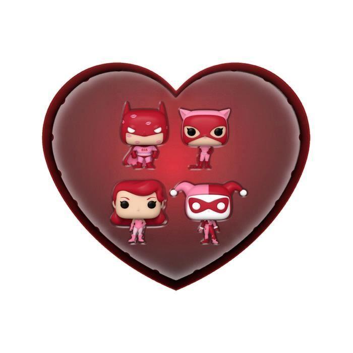 Figurines Pocket POP! DC Comics Valentines - FUNKO - Pack De 4 - Blanc - Mixte - 14 Ans Et Plus
