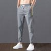 Men's Summer 2024 Ice Silk Joggers: Loose, Plus Size, Elastic Waist, Stretchy, Thin 9-Point Casual Pants
