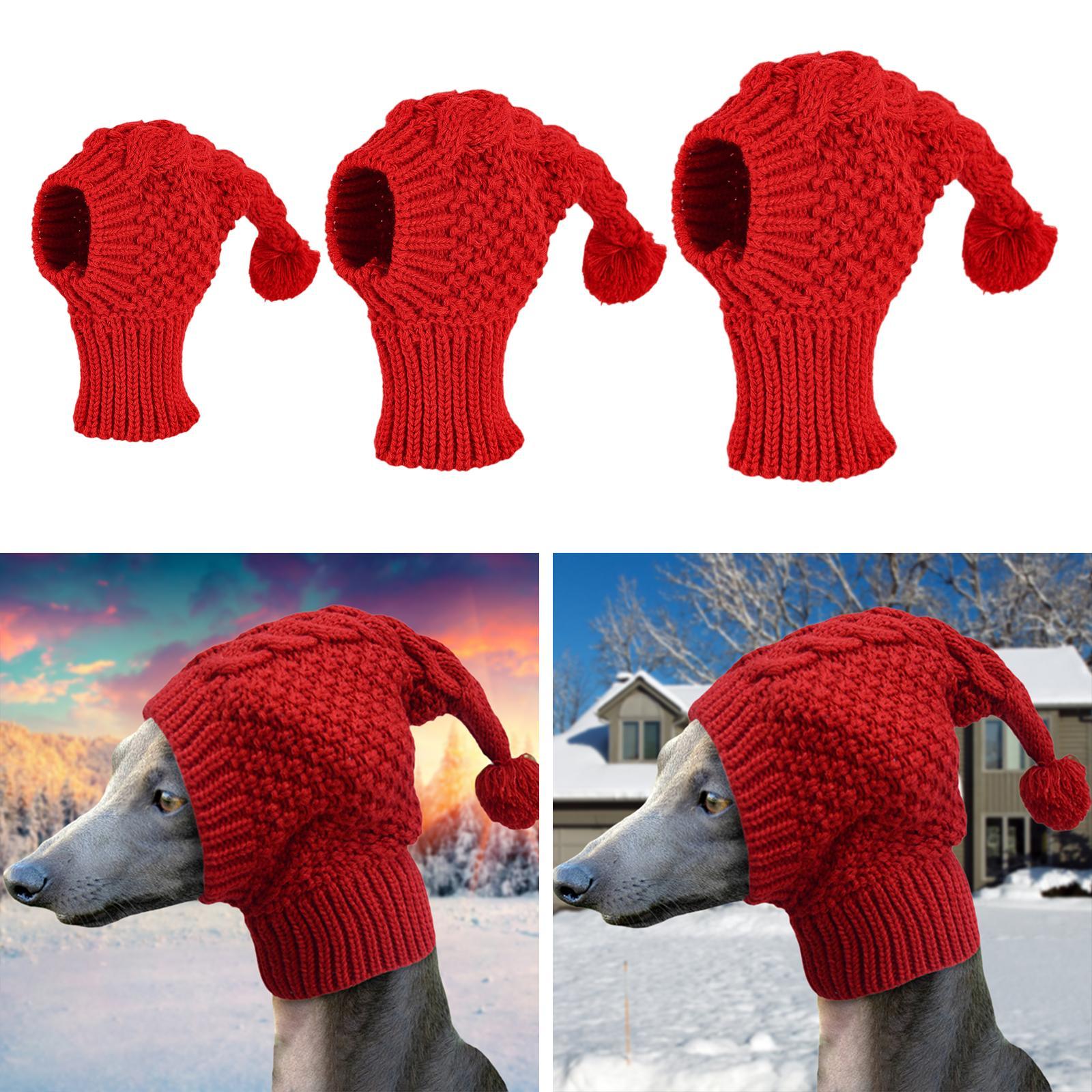 

Crocheted Snood Funny Pet Cap Soft Christmas Dog Hat for Pets Outdroor Dogs S