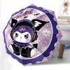 Kuromi Sanrio Automatischer Faltregenschirm mit stabilem Eisengestell, Tragbarer Kompakter Reise-Regenschirm, Ganzjahresnutzung, Partys 0807050