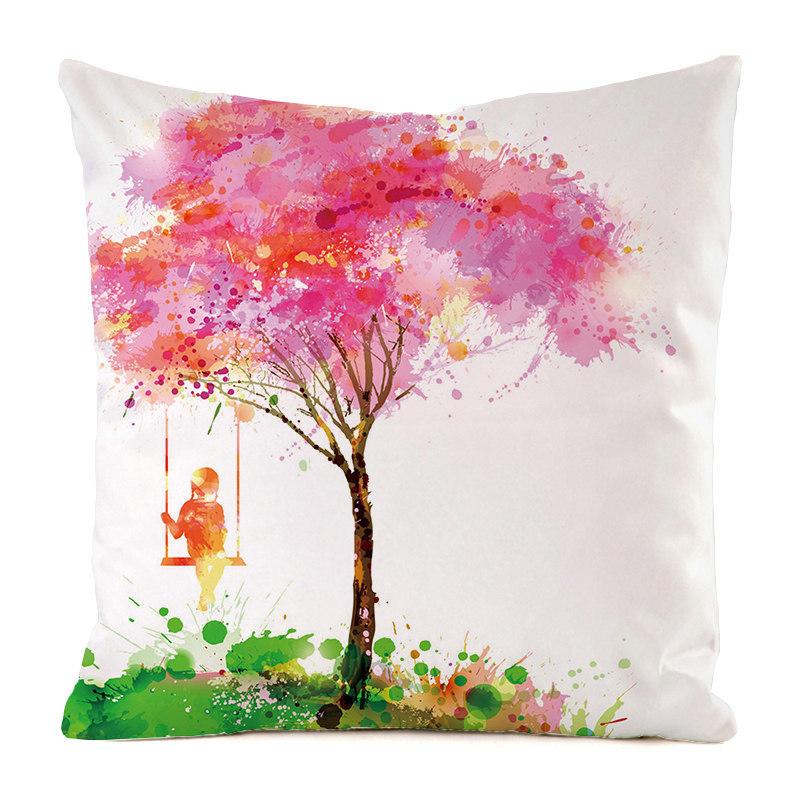 Home Decor Colorful Patterns: Happy Summer Time Pillows Pattern Cushion Cover Suitable for Sofa Bedroom Car Pillow Cover