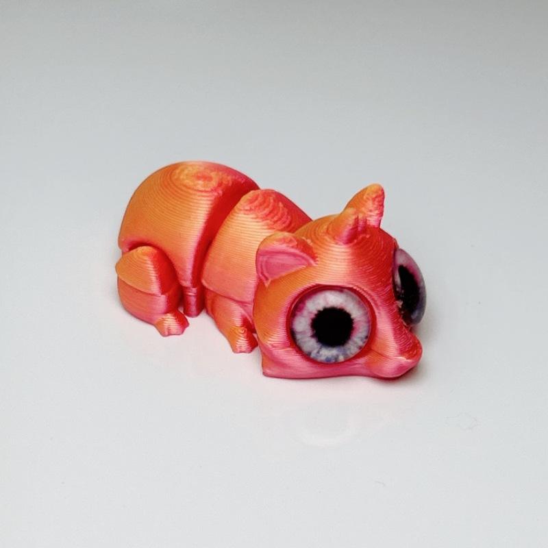 3D Printed Mini Hamster Figurines Animal Model Simulated Eyes Landscape Decorations Home Desktop Ornaments Children Toy Gifts