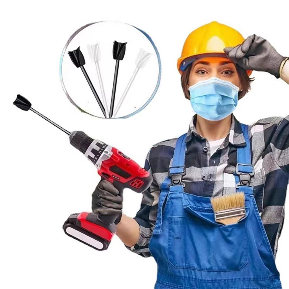 2Pcs With Drill Chuck Paint Pigment Mixer Mixing Stirring Paddle Rod  Electric Drill Attachment