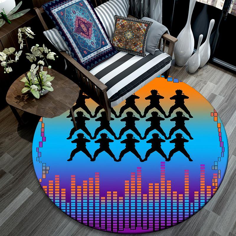 Uzumaki Naruto pattern round rug,Carpet Rug for Living Room Bedroom Playroom ,Non-slip Floor Mat,Holiday Gifts and Birthday Gifts.