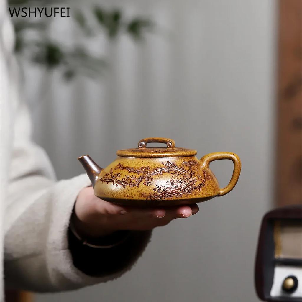 Yixing dark-red enameled pottery teapot High temperature firing of raw ore mud for teapot 1 piece Kung Fu tea set teapot