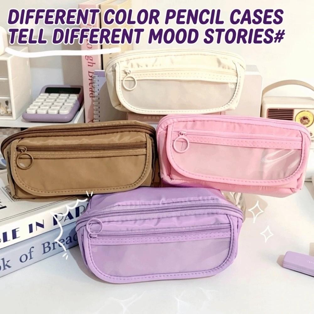 Large Capacity Multi-Compartment Pencil Case Polyester Pen Bag Stationery Organizer Professionals