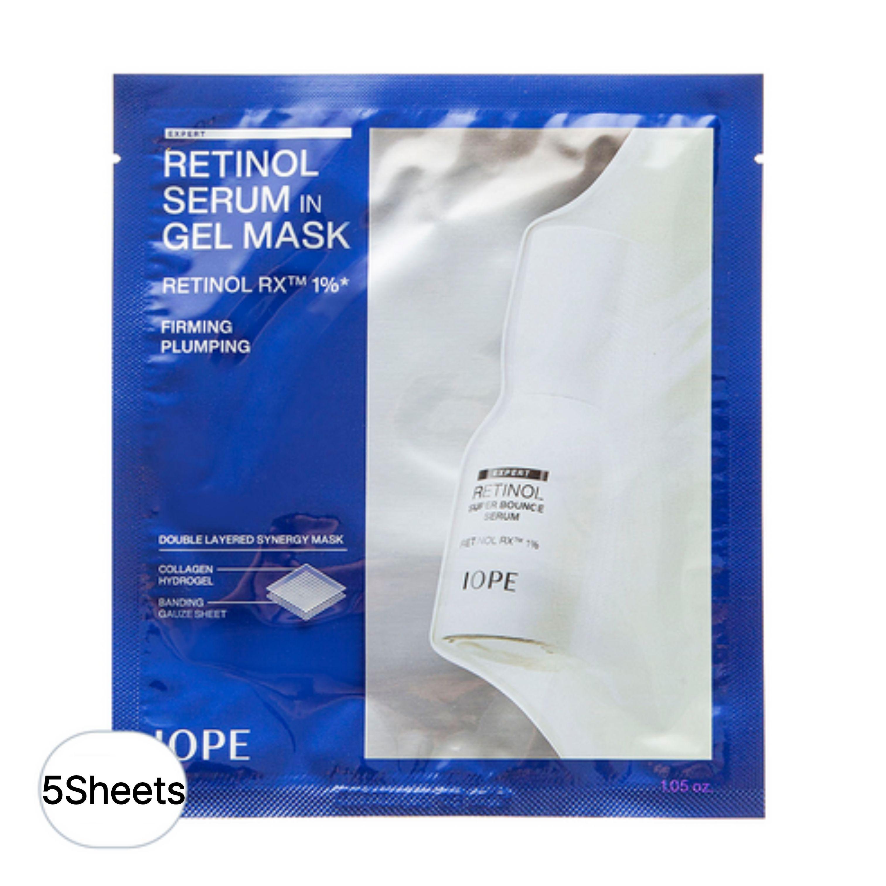 IOPE Retinol RX™ 1% Collagen Gel Mask 5 Sheets – Firming & Plumping Care Sheet Mask