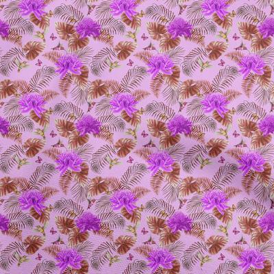 Baumwoll-Popeline Amethyst Stoff Tropisches Nähmaterial Druckstoff pro Yard 42 Zoll