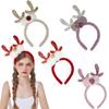 Cartoon Reindeer Headbands with Antlers and Ears Child's Christmas Hair Accessory Festive Hair Accessory for Kids