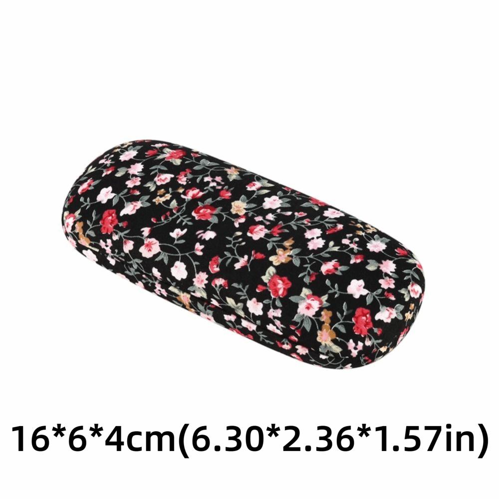Floral Hard Shell Glasses Case Floral Printed Portable Eyeglasses Case Cloth Retro Eyewear Protector Daily Use