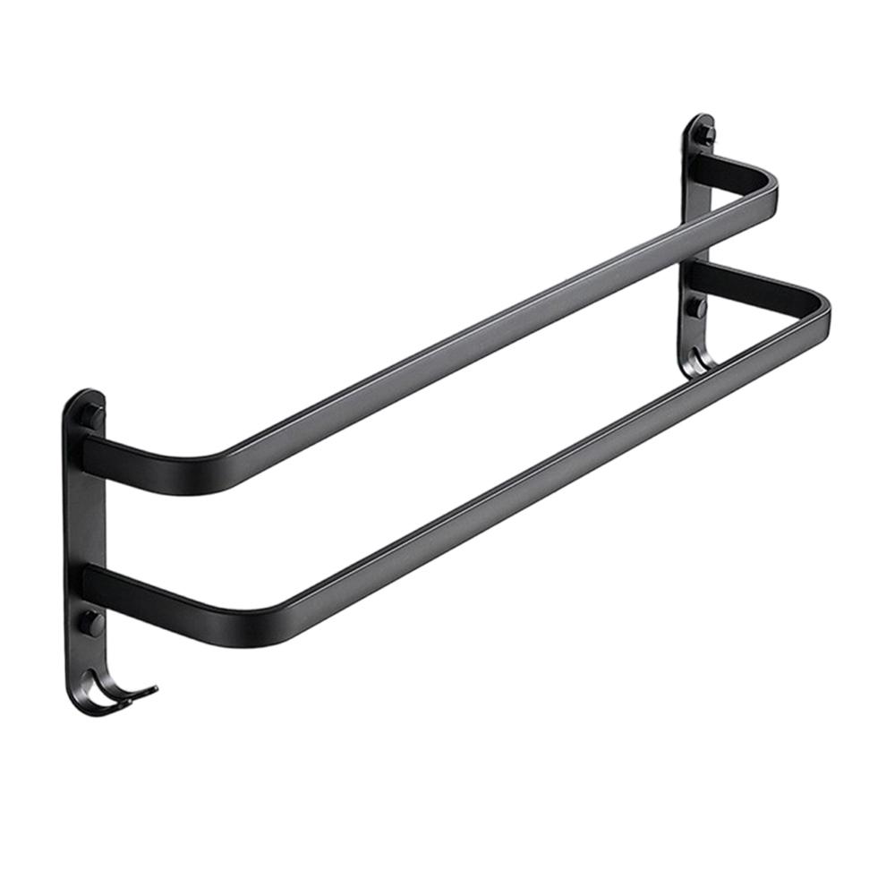 

50cm Double Towel Bars Wall Mounted Space Aluminum Towel Holder Hanger for Bathroom
