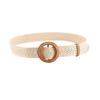 Simple And Versatile Woven Waist Belt With Round Buckle For Women