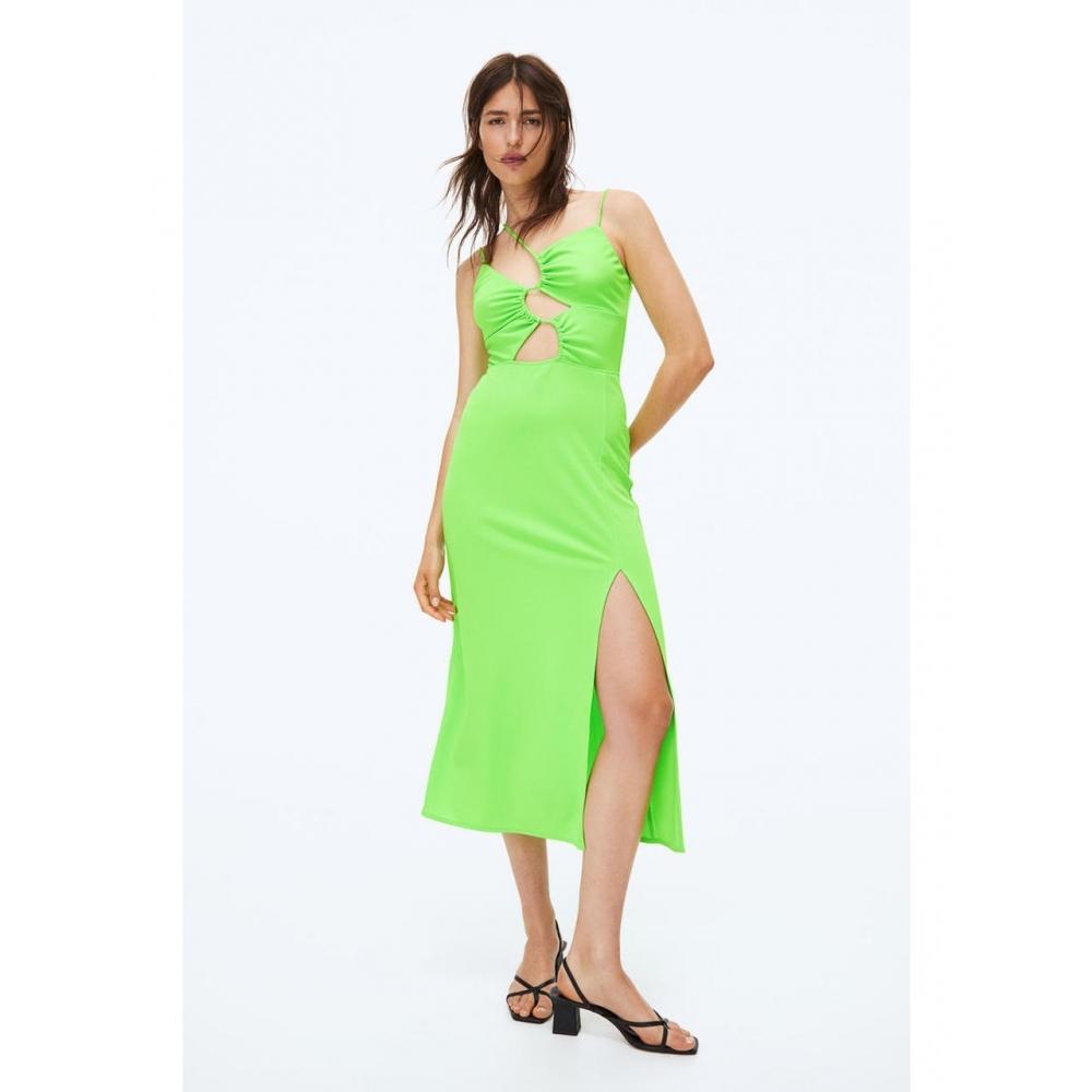 Buy H M Asymmetric Cutout Detail Dress Lime Green 1077222001