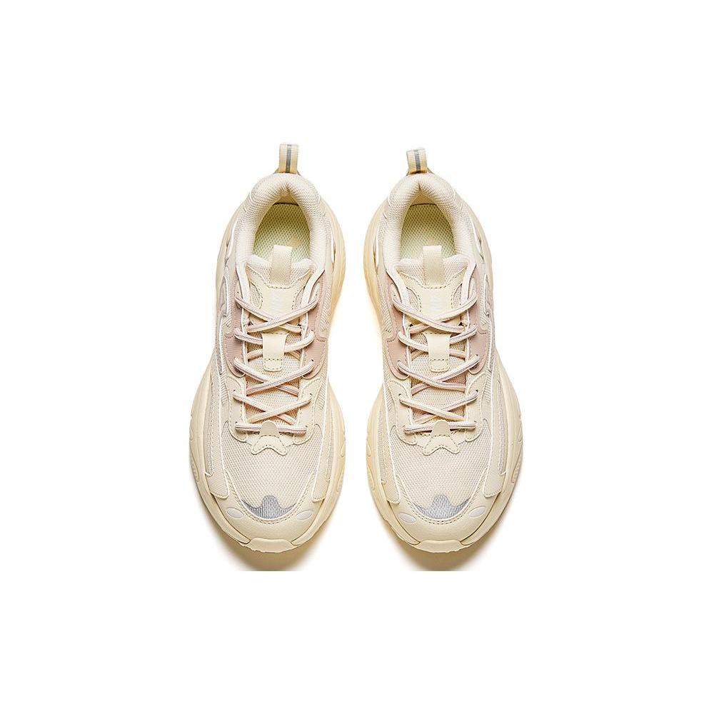 Anta Starlight Comfortable Breathable Support Low Top Chunky Sneakers Women's Ecru 922348836-2