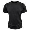 Mens American Style Solid Color Crew Neck Short Sleeve Casual T Shirt