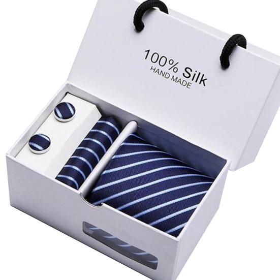 5Pcs Men Handkerchief Cuff Button Necktie Suit Wedding Party Accessories?Gift
