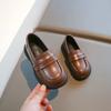 Children's Leather Shoes Spring Autumn Fashion Princess Shoes for Girls Casual Simple Style Versatile Kids School Black Loafers
