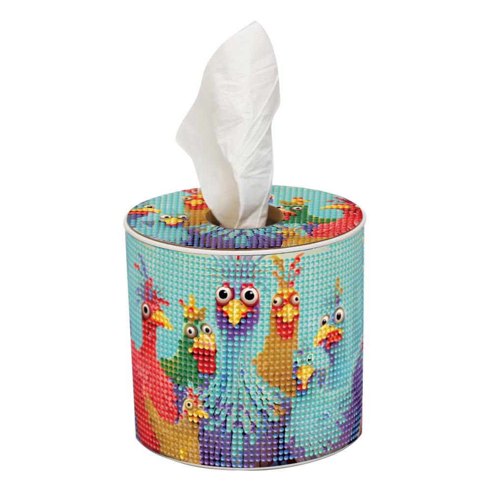 DIY Diamond Painting Crystal Mosaic Tissue Holder Reusable Crystal Plastic Tissue Holder Kit for Home Car Desk Decoration Craft
