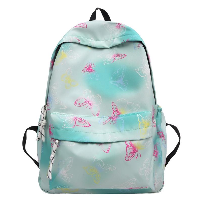 Butterfly Print Backpack Lightweight Backpack Large Capacity Campus Student Schoolbag