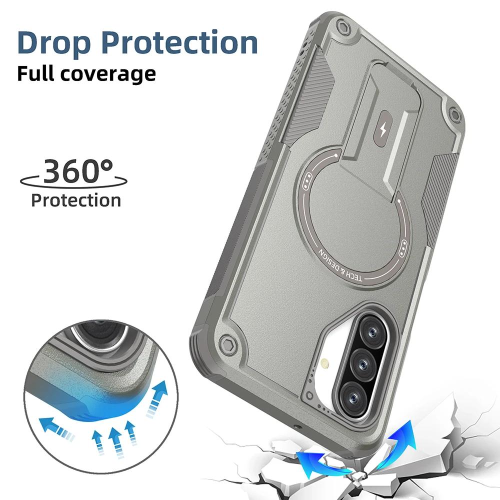 Fall Protection 2 In 1 Rugged Cover Case for Samsung Galaxy A17 5G S25 FE A16 A36 A56 A55 A35 A15 A54 A14 S24 Ultra Plus S25