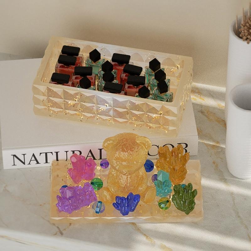 Square Rectangular Container Resin Molds Storage Box Mold Silicone Organizer Mold for DIY Epoxy Resin Trinkets Holder