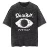 One Ok Rock Tour Tengkorak Gewaschenes Vintage T-Shirt Für Männer und Frauen Sommer Baumwolle Oversized Hip Hop Stil