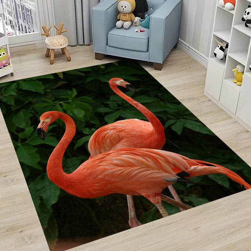 HD Printing Pink Flamingo Large Area Carpets for Home Living Room  Kids Bedroom Sofa Doormat Kitchen Floor Rugs Anti-slip  Decor