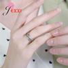 Original 925 Sterling Silver Shinning Black CZ Crystal Finger Ring For Women New Fashion Engagement Wedding Statement Jewelry