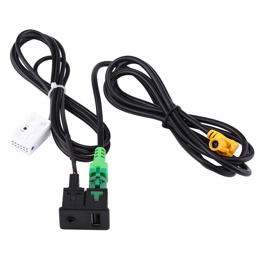 Car USB AUX Switch Socket Wire Harness Cable Adapter For BMW 3 5 Series E87 E90 E91 E92 X5 X6