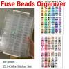 Organizador de Contas Fuse de Grande Capacidade 60 Caixas Pequenas com Tampa Estojo de Armazenamento para Contas de Derreter Fecho de Clipe Economizador de Espaço